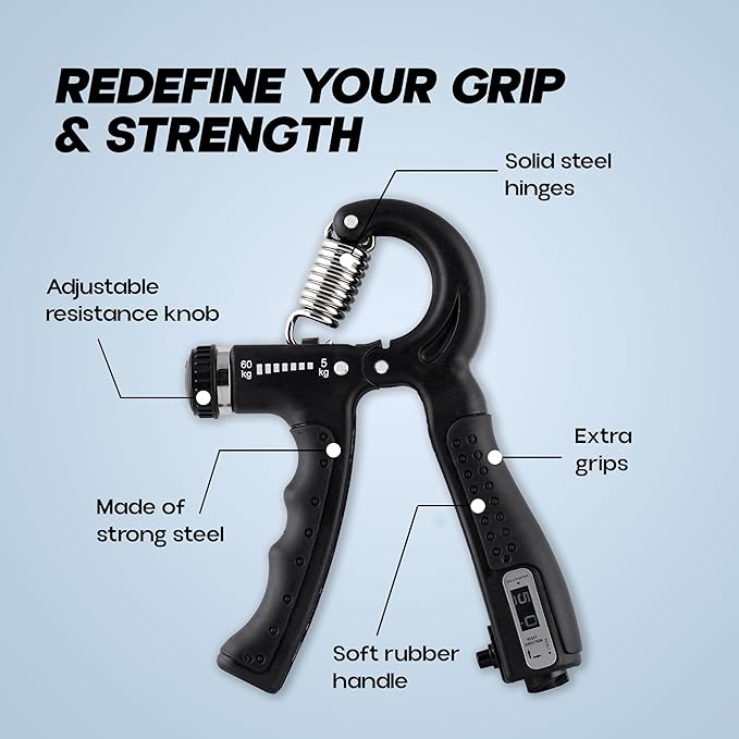 Konex Adjustable Hand Gripper Strengthener for Men & Women
