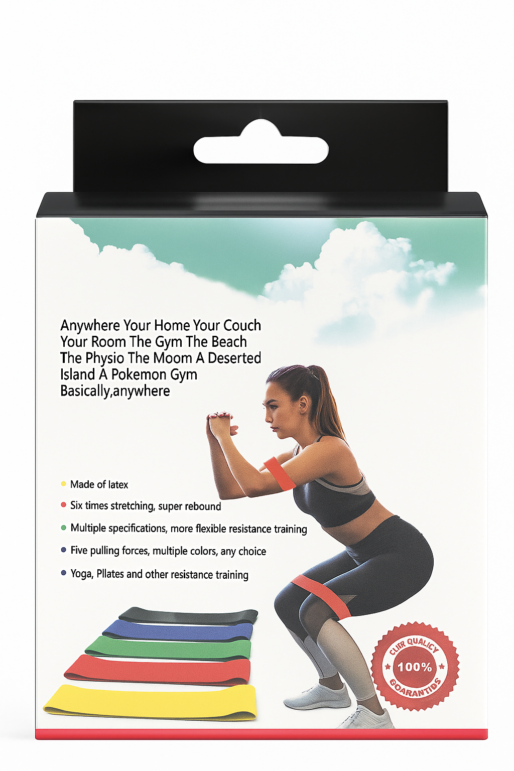Premium Latex Loop Resistance Bands Set – 5 Levels for Home & Gym Workout, Yoga, Pilates, Physiotherapy