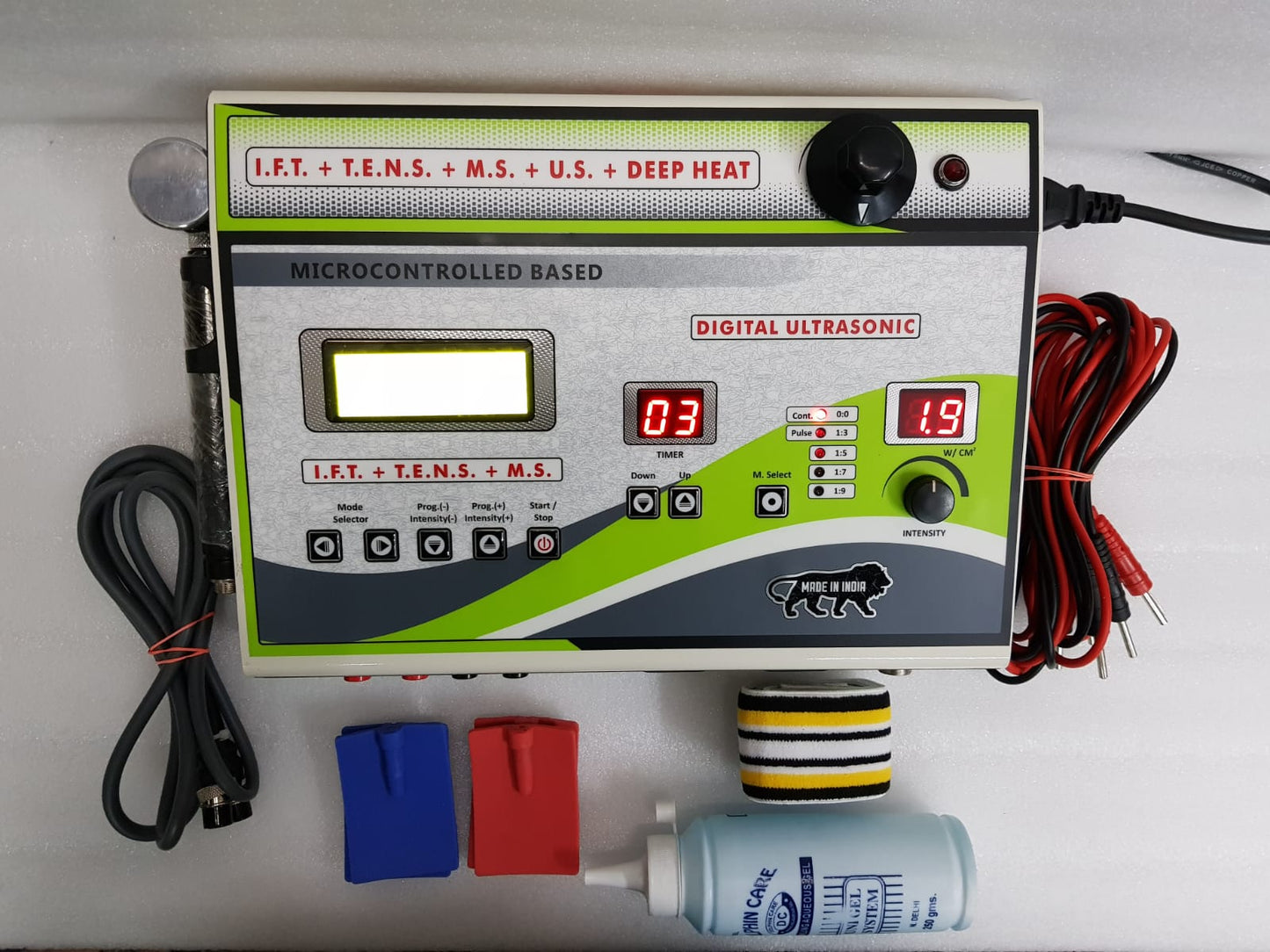 5-in-1 Electrotherapy Machine (LCD) ā IFT, TENS, Deep Heat, MS, Ultrasound