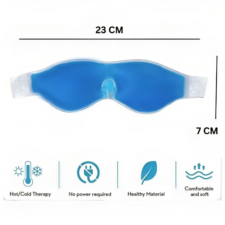 Cooling Gel Eye Mask – Soothing Relief for Tired Eyes & Puffy Skin For Men & Women - Light Blue