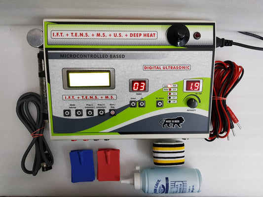 5-in-1 Electrotherapy Machine (LCD) – IFT, TENS, Deep Heat, MS, Ultrasound