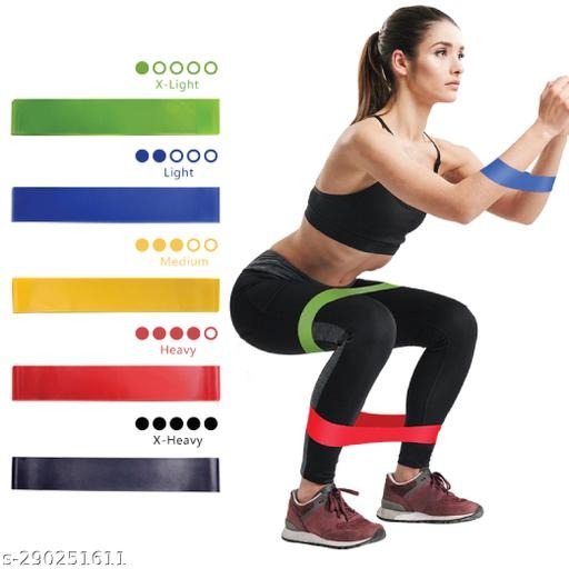 Premium Latex Loop Resistance Bands Set – 5 Levels for Home & Gym Workout, Yoga, Pilates, Physiotherapy