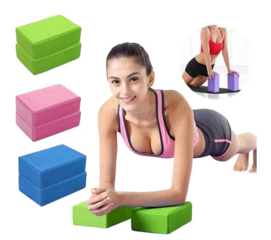 Premium Yoga Blocks(Set of 2) – Lightweight Support for Stability & Flexibility (Purple, Green, Blue)