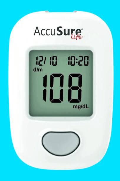 AccuSure Life Glucometer with 25 Test Strips – Accurate Blood Sugar Monitoring at Home